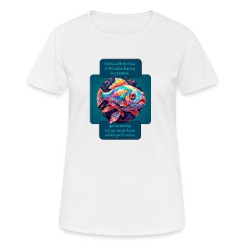 Fisch in die Zukunft - Frauen T-Shirt atmungsaktiv - Weiß - Vorne - AI Model Female 172 dark (172cm)