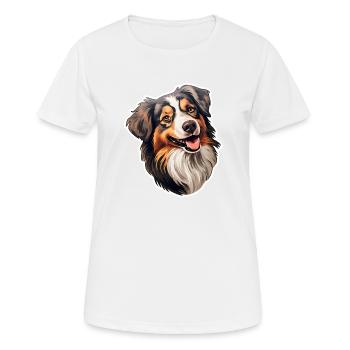 Australian Shephard treu - Frauen T-Shirt atmungsaktiv - Weiß - Vorne - AI Model Female 172 dark (172cm)