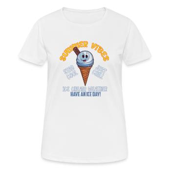 Ambiance estivale Météo de la crème glacée - T-shirt respirant Femme - blanc - Devant - AI Model Female 172 dark (172cm)