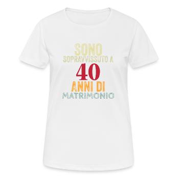 J’ai survécu à 25 ans de mariage - T-shirt respirant Femme - blanc - Devant - AI Model Female 172 dark (172cm)