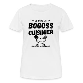 BOGOSS CUISINIER - T-shirt respirant Femme - blanc - Devant - AI Model Female 172 dark (172cm)