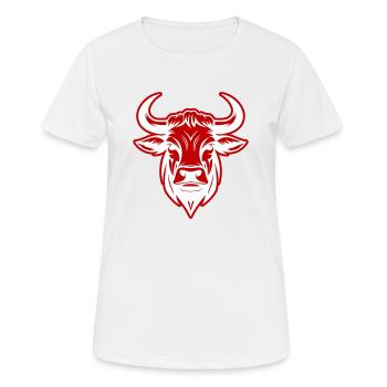 Tête de Taureau Taureau - T-shirt respirant Femme - blanc - Devant - AI Model Female 172 dark (172cm)