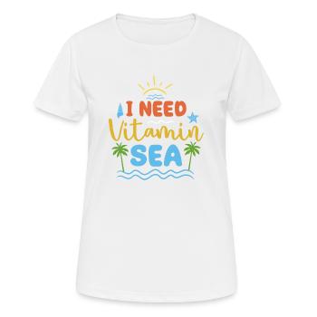 J'AI BESOIN DE VITAMINE "SEA" - T-shirt respirant Femme - blanc - Devant - AI Model Female 172 dark (172cm)