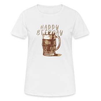 Happy Beer Day - Bierkrug - Frauen T-Shirt atmungsaktiv - Weiß - Vorne - AI Model Female 172 dark (172cm)