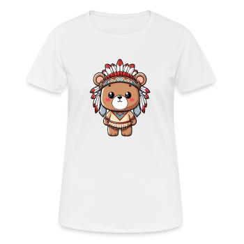 Niedlicher indianischer Bär Kawaii - Frauen T-Shirt atmungsaktiv - Weiß - Vorne - AI Model Female 172 dark (172cm)