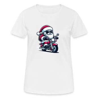 Santa Claus Biker - Frauen T-Shirt atmungsaktiv - Weiß - Vorne - AI Model Female 172 dark (172cm)