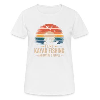 Witzige Idee für Kajakangler - Frauen T-Shirt atmungsaktiv - Weiß - Vorne - AI Model Female 172 dark (172cm)
