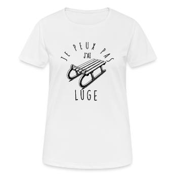 Ich kann nicht, ich bin Schlitten gefahren - Frauen T-Shirt atmungsaktiv - Weiß - Vorne - AI Model Female 172 dark (172cm)