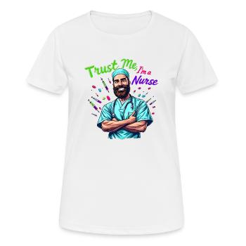 Male Nurse Hero - Women's Breathable T-Shirt - white - Front - AI Model Female 172 dark (172cm)