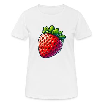 Fraise gourmande - T-shirt respirant Femme - blanc - Devant - AI Model Female 172 dark (172cm)