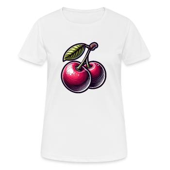 Cerises passion - T-shirt respirant Femme - blanc - Devant - AI Model Female 172 dark (172cm)