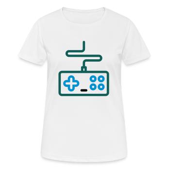 Gaming / eSports / Kontroller - Frauen T-Shirt atmungsaktiv - Weiß - Vorne - AI Model Female 172 dark (172cm)
