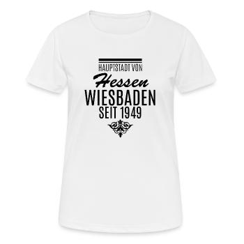 Hessen WIESBADEN - Frauen T-Shirt atmungsaktiv - Weiß - Vorne - AI Model Female 172 dark (172cm)