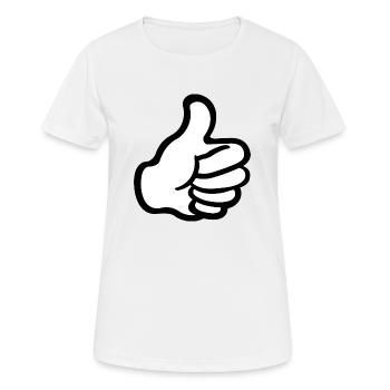 emoji pouce.png - T-shirt respirant Femme - blanc - Devant - AI Model Female 172 dark (172cm)
