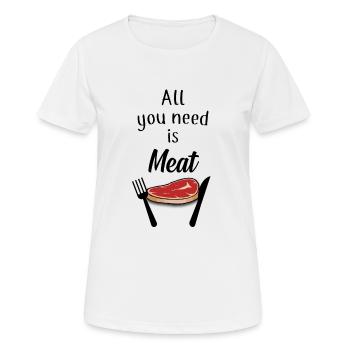 Viande, viande - T-shirt respirant Femme - blanc - Devant - AI Model Female 172 dark (172cm)
