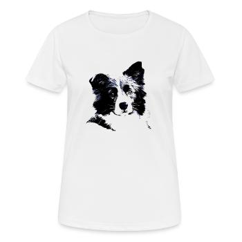 Border Collie - Frauen T-Shirt atmungsaktiv - Weiß - Vorne - AI Model Female 172 dark (172cm)