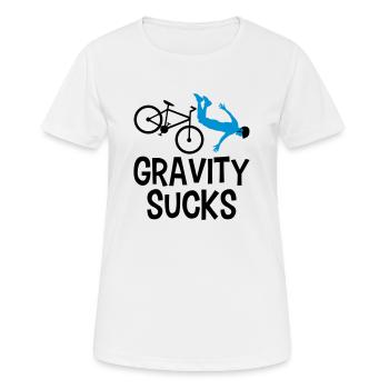 graviti sucks gravity front over fallen fahrr - Women's Breathable T-Shirt - white - Front - AI Model Female 172 dark (172cm)