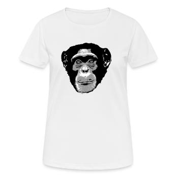 Schimpanse - Chimpanzee - Monkey - Frauen T-Shirt atmungsaktiv - Weiß - Vorne - AI Model Female 172 dark (172cm)