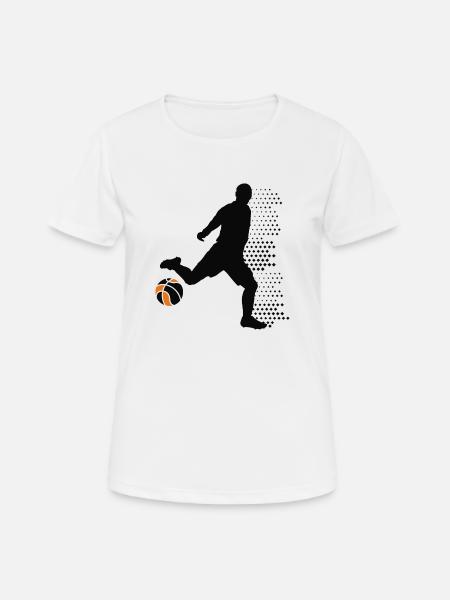 fussball - Frauen T-Shirt atmungsaktiv - Weiß