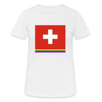 Gay Pride Suisse - T-shirt respirant Femme - blanc - Devant - AI Model Female 172 dark (172cm)
