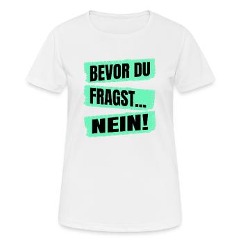 frech humor mietzekatze schmusen fellzeichnung - Frauen T-Shirt atmungsaktiv - Weiß - Vorne - AI Model Female 172 dark (172cm)