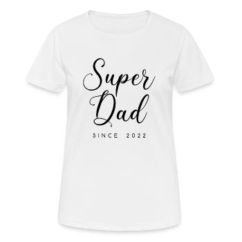 Superdad since 2022 Schrift geburt Vater Spruch - Frauen T-Shirt atmungsaktiv - Weiß - Vorne - AI Model Female 172 dark (172cm)