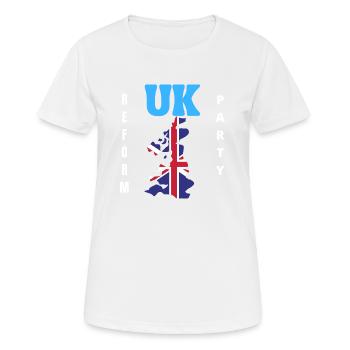UK Reform Party - Women's Breathable T-Shirt - white - Front - AI Model Female 172 dark (172cm)