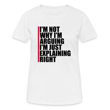Je ne discute pas - T-shirt respirant Femme - blanc - Devant - AI Model Female 172 dark (172cm)