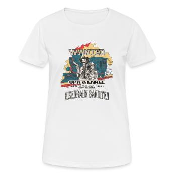 Wanted Wanted Grandpa Grandson Locomotive Western - Women's Breathable T-Shirt - white - Front - AI Model Female 172 dark (172cm)
