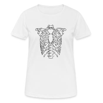 Brustkorb Line Art - Minimalistisch - Frauen T-Shirt atmungsaktiv - Weiß - Vorne - AI Model Female 172 dark (172cm)