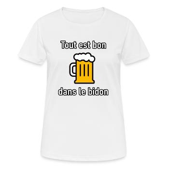 blague - T-shirt respirant Femme - blanc - Devant - AI Model Female 172 dark (172cm)