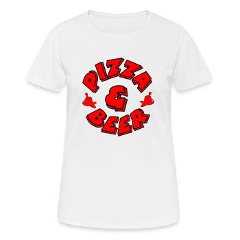Pizza - Frauen T-Shirt atmungsaktiv - Weiß - Vorne - AI Model Female 172 dark (172cm)
