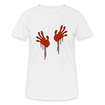 blutige Hände - Frauen T-Shirt atmungsaktiv - Weiß - Vorne - AI Model Female 172 dark (172cm)