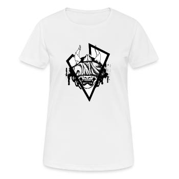 Masque Oni - T-shirt respirant Femme - blanc - Devant - AI Model Female 172 dark (172cm)
