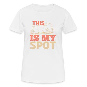 THIS IS MY SPOT DOG - Women's Breathable T-Shirt - white - Front - AI Model Female 172 dark (172cm)