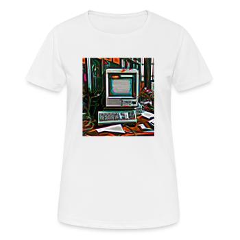 Ancien ordinateur d’art numérique - T-shirt respirant Femme - blanc - Devant - AI Model Female 172 dark (172cm)