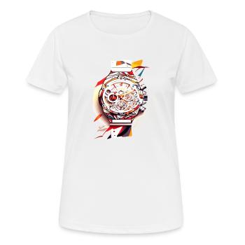 Les chronographes sont parmi les montres les plus populaires - T-shirt respirant Femme - blanc - Devant - AI Model Female 172 dark (172cm)