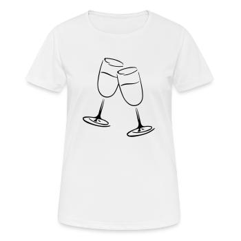 sekt gläser - Frauen T-Shirt atmungsaktiv - Weiß - Vorne - AI Model Female 172 dark (172cm)