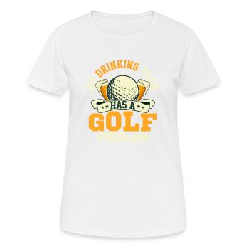 Mon équipe de buveurs a un problème de golf Golf par te - T-shirt respirant Femme - blanc - Devant - AI Model Female 172 dark (172cm)