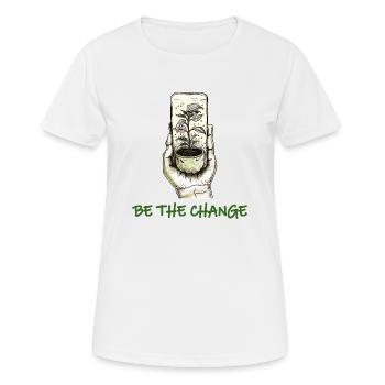 Soyez le changement - T-shirt respirant Femme - blanc - Devant - AI Model Female 172 dark (172cm)