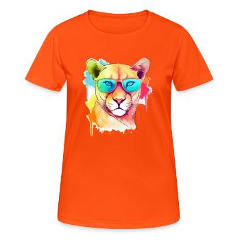 Rak der - Frauen T-Shirt atmungsaktiv - Neonorange - Vorne - AI Model Female 172 dark (172cm)