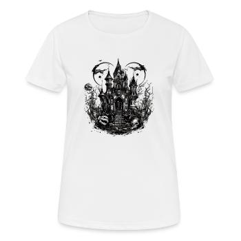 Le chateau hanté gothique - T-shirt respirant Femme - blanc - Devant - AI Model Female 172 dark (172cm)