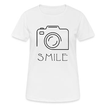 Smile - T-shirt respirant Femme - blanc - Devant - AI Model Female 172 dark (172cm)
