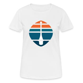 Paddel Logo Sonnenuntergang - Frauen T-Shirt atmungsaktiv - Weiß - Vorne - AI Model Female 172 dark (172cm)