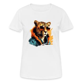 Streetstyle-Gepard | Geparden-Liebhaber - Frauen T-Shirt atmungsaktiv - Weiß - Vorne - AI Model Female 172 dark (172cm)