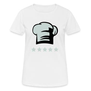 Chef's hat 5 star chef - Women's Breathable T-Shirt - white - Front - AI Model Female 172 dark (172cm)