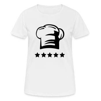 Chef's hat 5 star chef - Women's Breathable T-Shirt - white - Front - AI Model Female 172 dark (172cm)