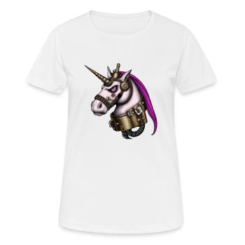 Steampunk Einhorn - Frauen T-Shirt atmungsaktiv - Weiß - Vorne - AI Model Female 172 dark (172cm)