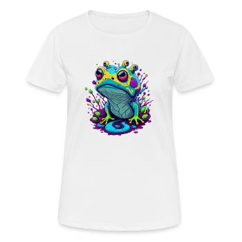 Grenouille Trippy 03 - T-shirt respirant Femme - blanc - Devant - AI Model Female 172 dark (172cm)