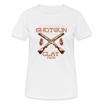 S’il s’agit de cartouches de fusil de chasse et d’argile brisée, je suis - T-shirt respirant Femme - blanc - Devant - AI Model Female 172 dark (172cm)